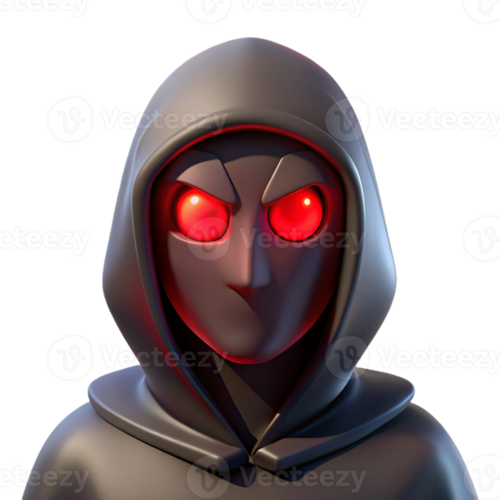 dramatic modern dramatic rustic A mysterious figure shrouded in shadows, only their piercing red eyes visible, low key lighting, dark fantasy style original original png