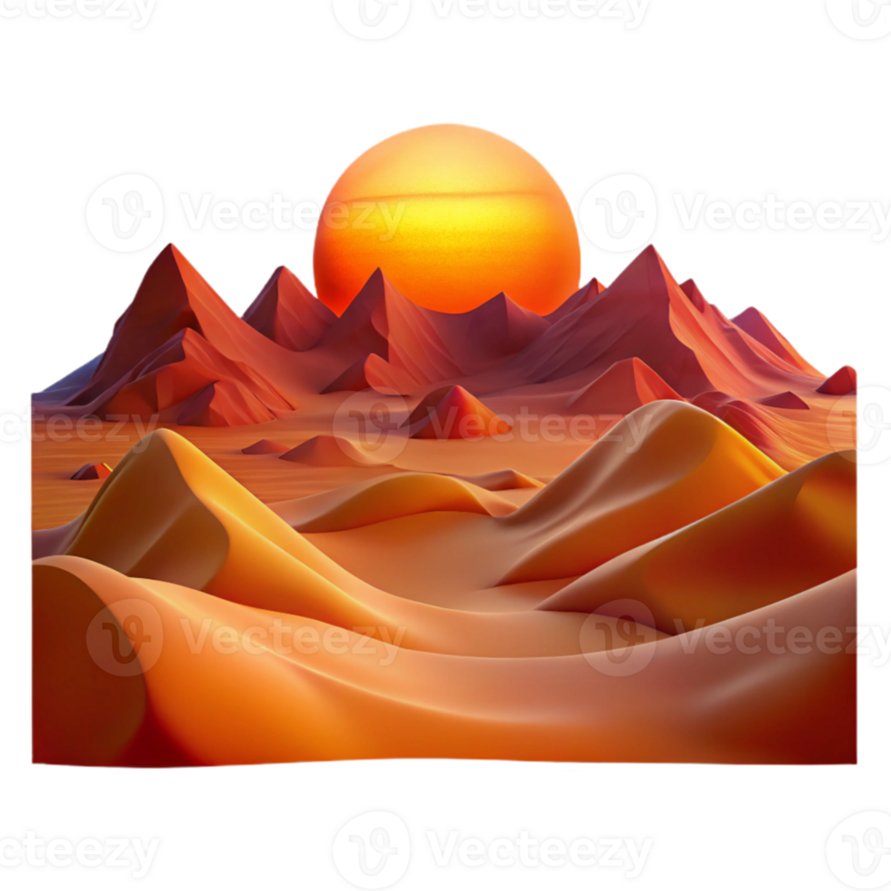 beautiful minimalist serene modern A panoramic view of a vast desert landscape at sunset, warm, orange and red hues, dramatic lighting, cinematic style premium original png