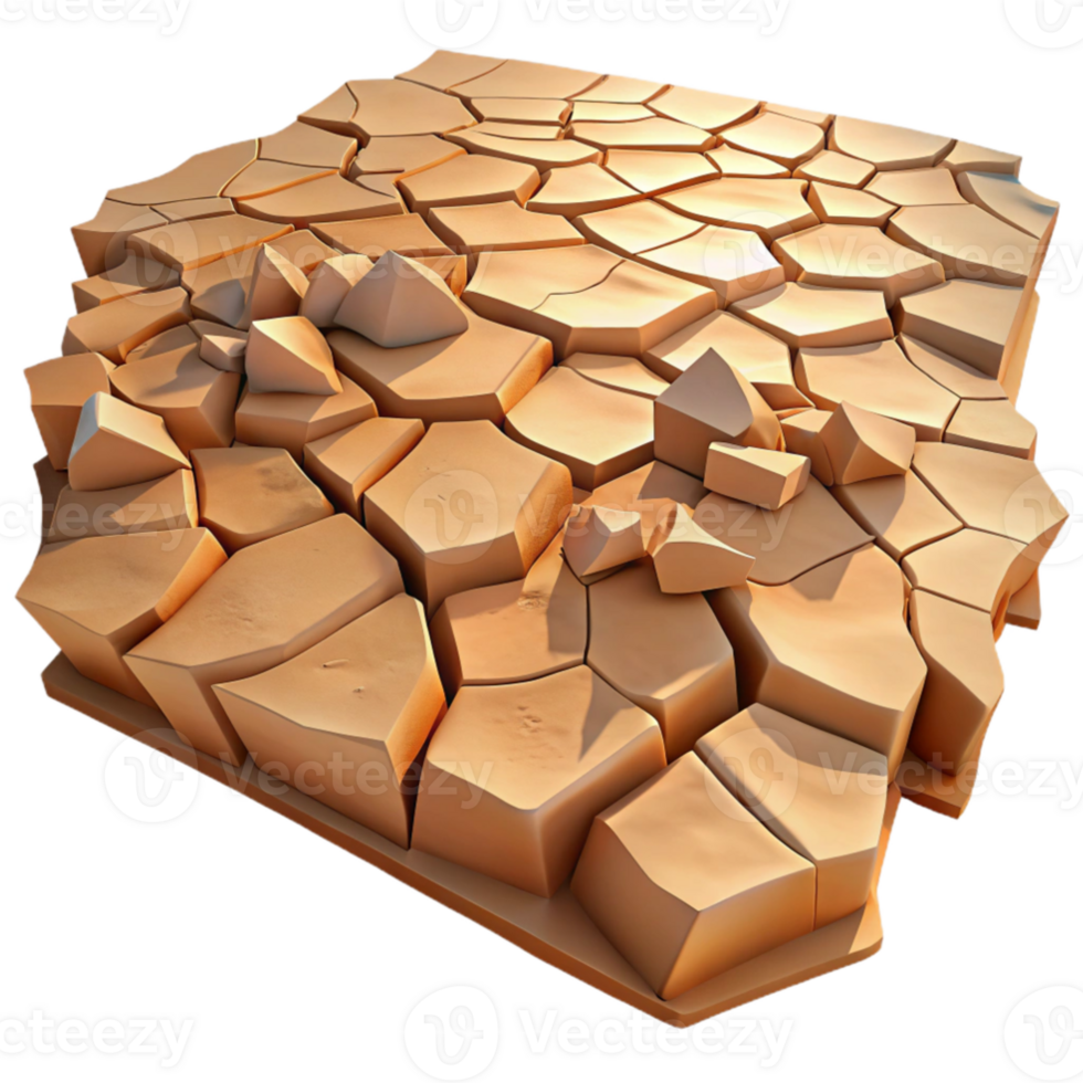 elegant artistic wonderful modern A cracked desert floor, intricate patterns, harsh sunlight, aerial view, abstract style original authentic png
