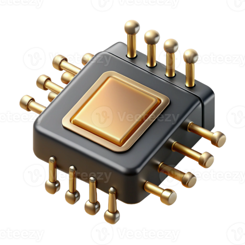 stunning vintage wonderful creative A single microchip, magnified 1000x, gold circuits shimmering, darkfield microscopy, scientific visualization 4K authentic png