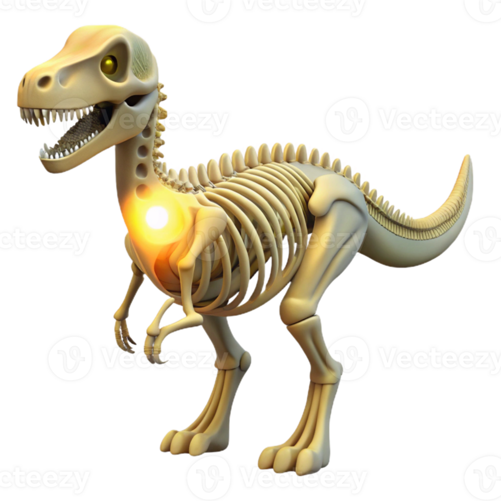 stunning minimalist serene artistic A highly detailed anatomical illustration of a skeletal dinosaur, lit by a single, overhead spotlight high quality 4K png