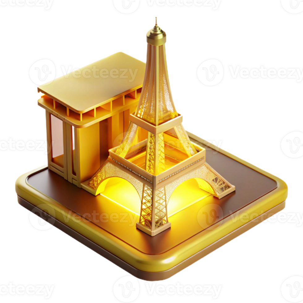beautiful vintage serene artistic A 3D printer constructing a miniature replica of the Eiffel Tower, layer by layer, illuminated by a warm yellow light, timelapse photography style genuine authentic png