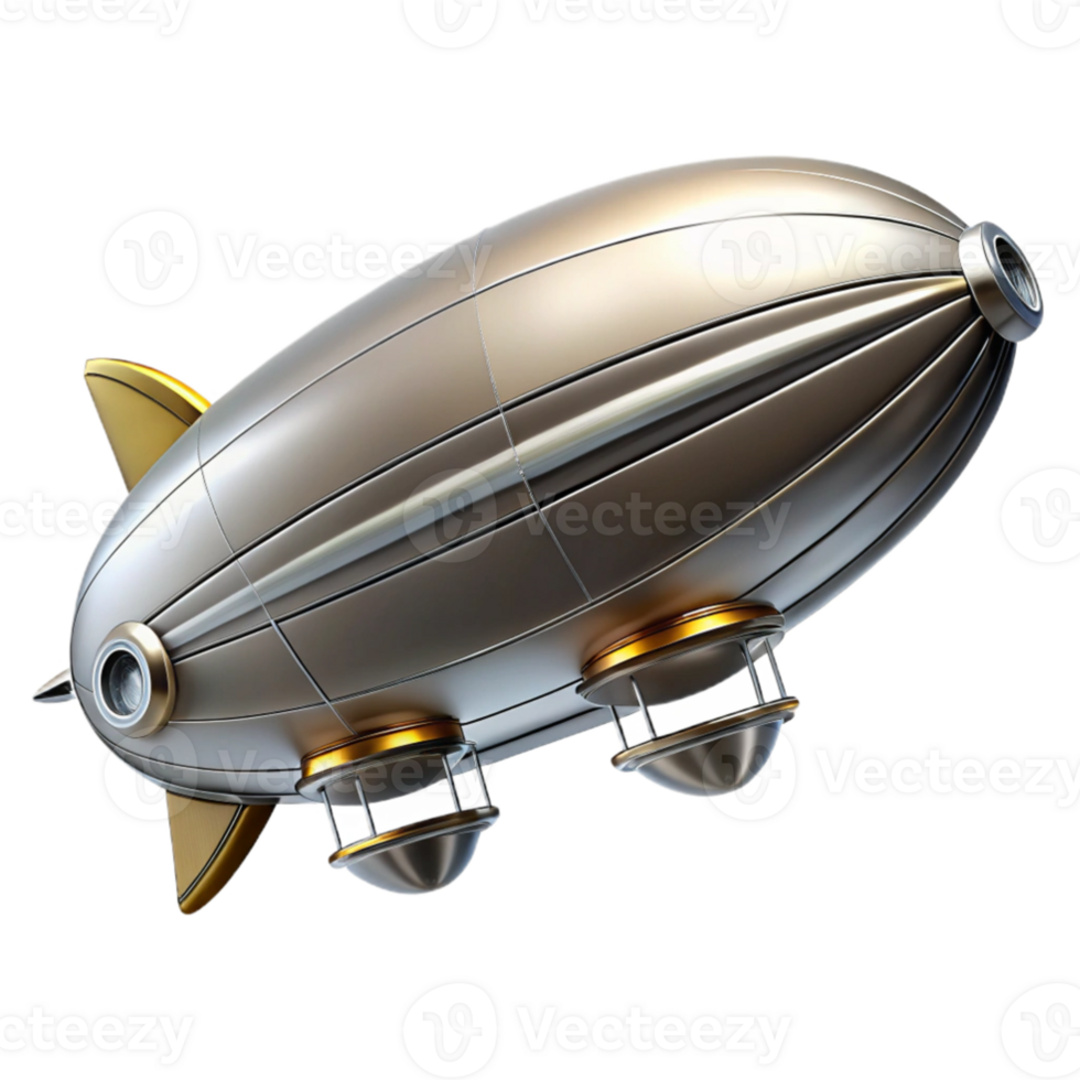 vibrant artistic beautiful creative A steampunk zeppelin, sleek silver design, intricate propellers, illuminated by searchlights against a night sky, art deco inspired detailed genuine png