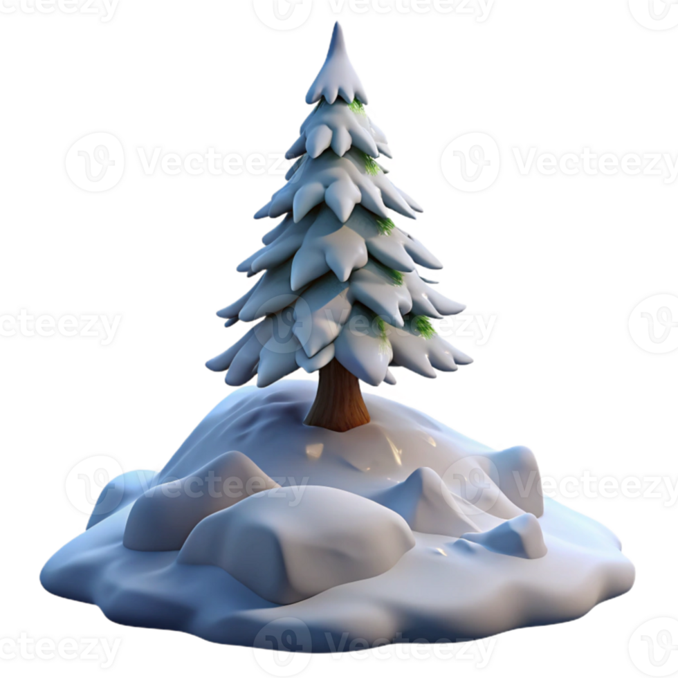 elegant minimalist impressive contemporary A solitary snow covered pine tree on a mountain peak, blizzard conditions, low visibility, dramatic lighting, cinematic, original original png