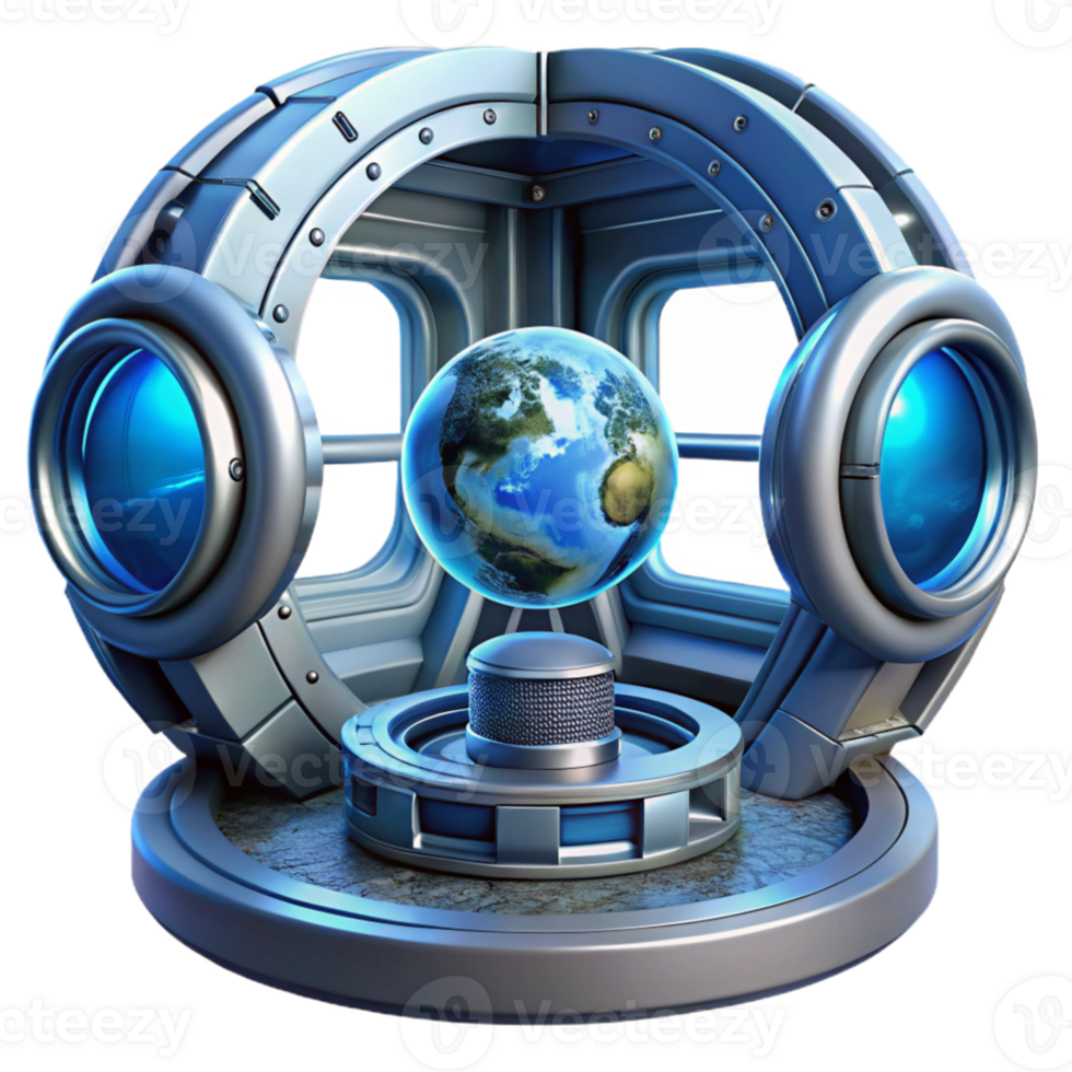 stunning traditional dramatic traditional A futuristic space station, sleek metallic design, rotating sections, view of Earth from a window, technological, advanced, scientific authentic exclusive png