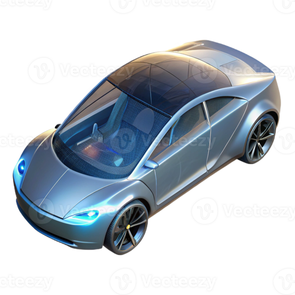 dramatic artistic vibrant artistic A sleek, levitating electric car with transparent panels revealing its inner workings, bright studio lighting, minimalist style original premium png