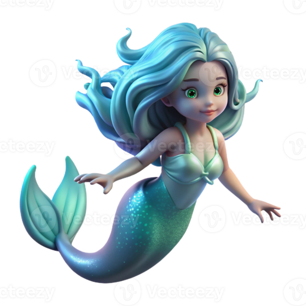 stunning traditional vibrant modern A graceful mermaid with flowing, bioluminescent hair swimming through a deep ocean trench, depicted in a surreal, dreamlike style with soft, glowing light... png