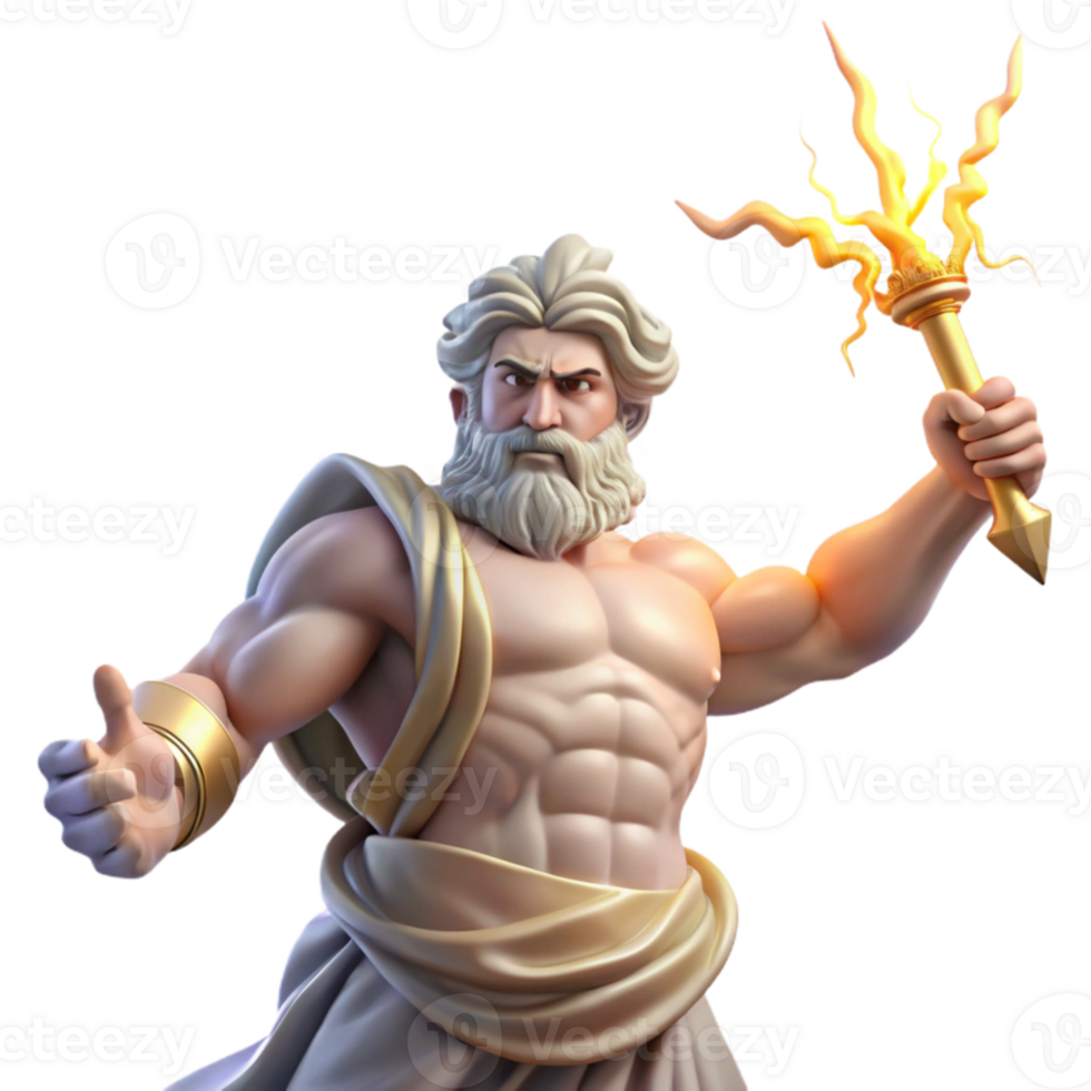 impressive minimalist beautiful minimalist A powerful Zeus hurling a lightning bolt from Mount Olympus, depicted in a dramatic, Renaissance style with realistic details and intense lighting... png