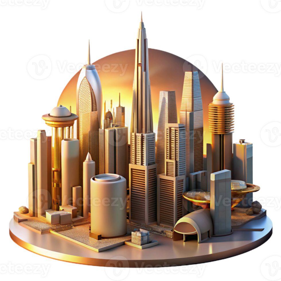 serene abstract stunning rustic A highly stylized, art deco inspired, futuristic city, with towering skyscrapers and sleek flying vehicles, bathed in the warm glow of a golden sunset high quality... png