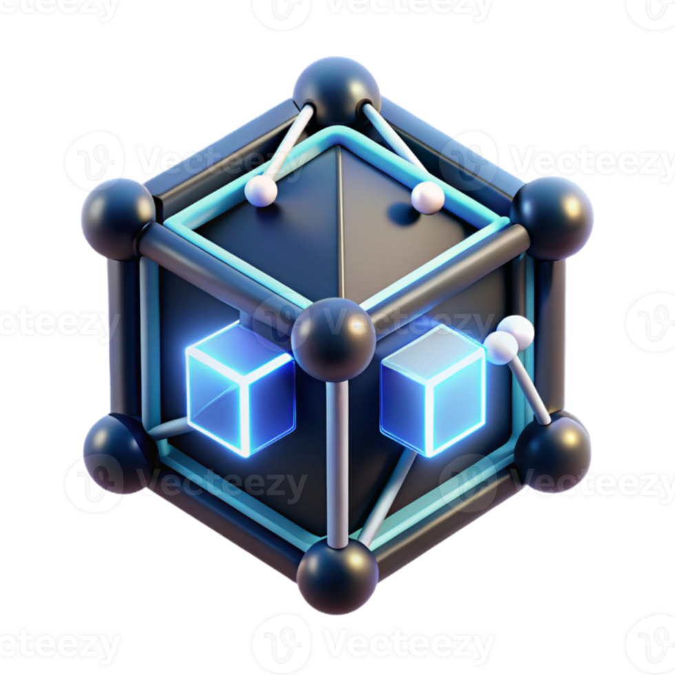 extraordinary abstract dramatic modern An artificial intelligence represented by a glowing, geometric shape, floating in a dark void, emitting streams of data and code, lit by an internal,... png