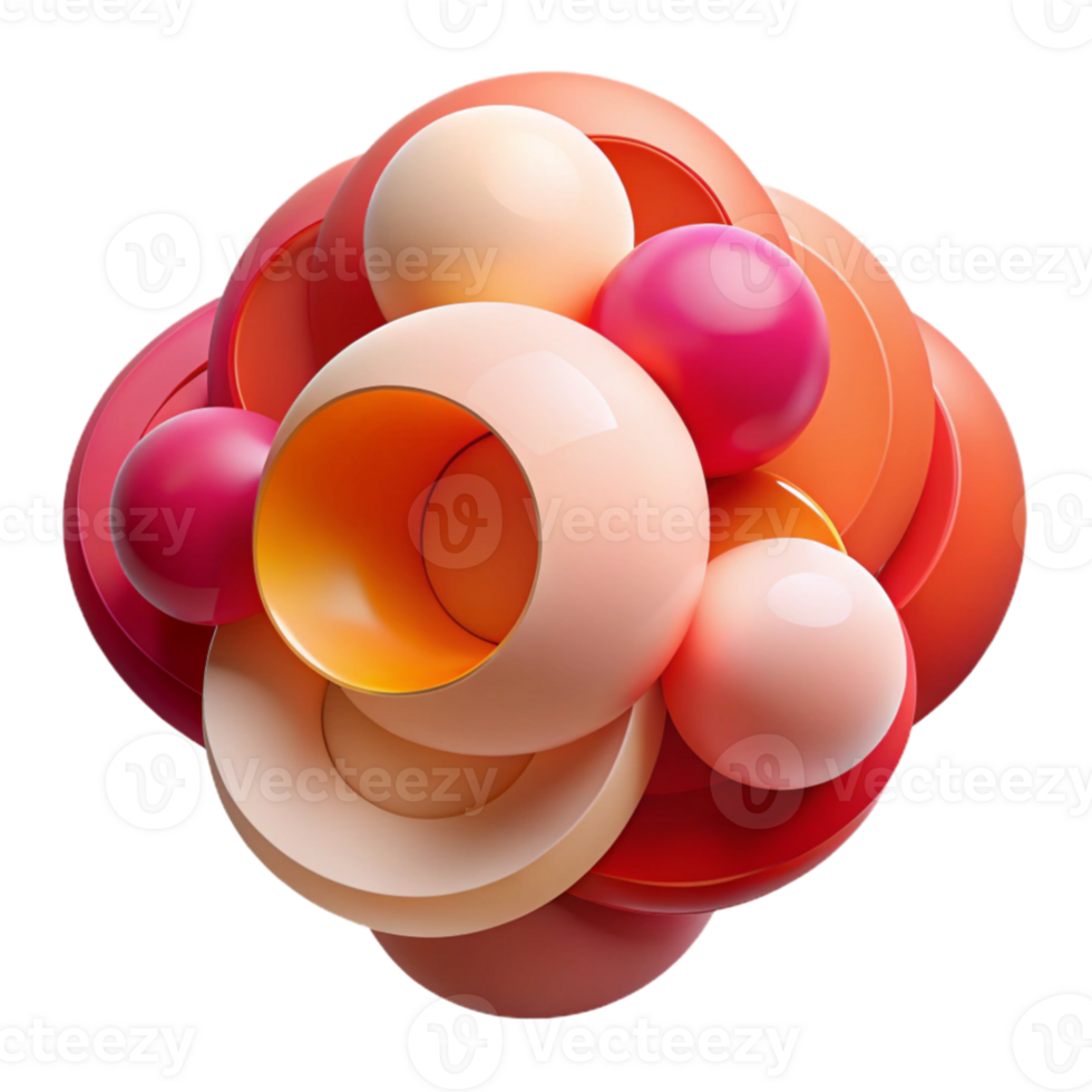 vibrant artistic impressive artistic A dynamic composition of overlapping, semi-transparent circles of varying sizes and colors, ranging from deep crimson to pale peach, with a vibrant, pop art... png