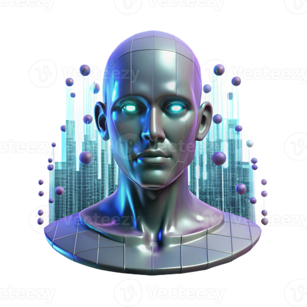 wonderful traditional serene modern A holographic projection of a human face, glitching and distorting in a dark room. The face is surrounded by binary code and abstract data streams.... png