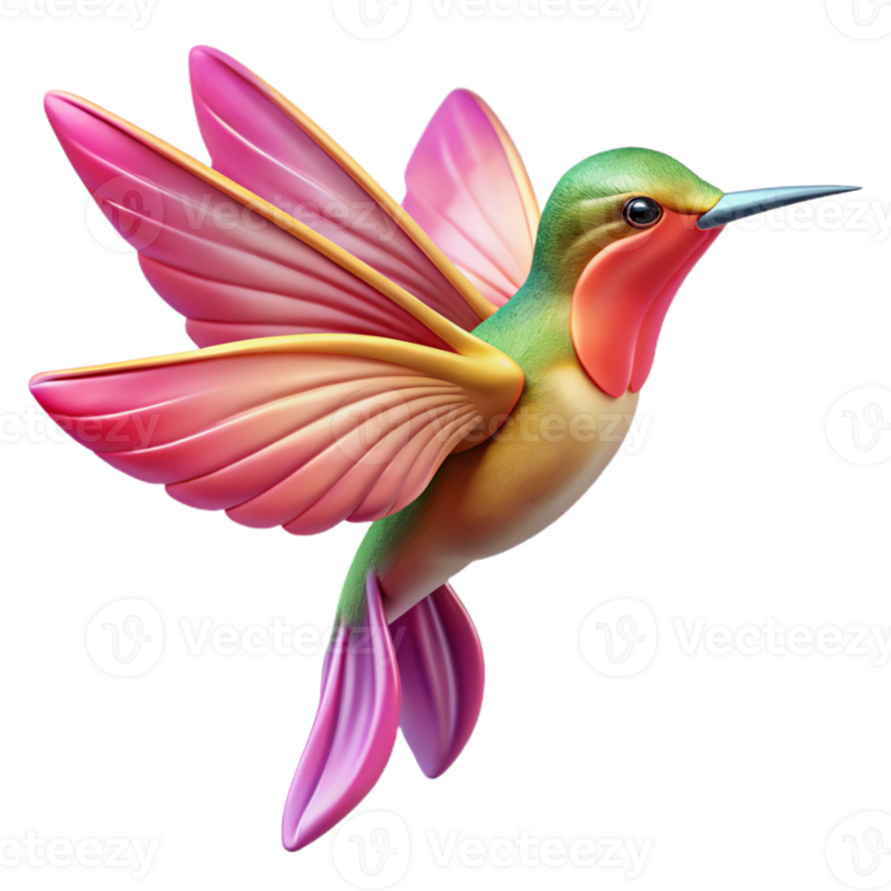 impressive creative elegant creative A hummingbird hovering over a vibrant fuchsia flower, its iridescent wings a blur of motion, illuminated by soft, golden morning light, in a macro photography... png