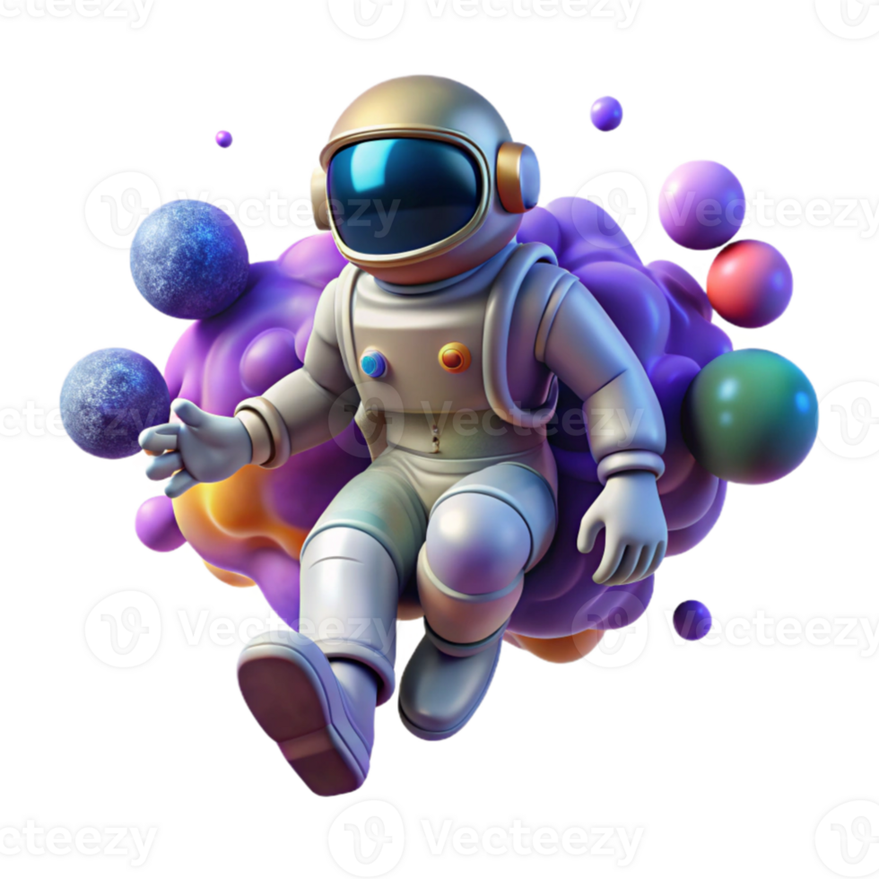 extraordinary artistic An astronaut floating in space, surrounded by a field of colorful nebulae, ethereal lighting, cosmic horror style premium png