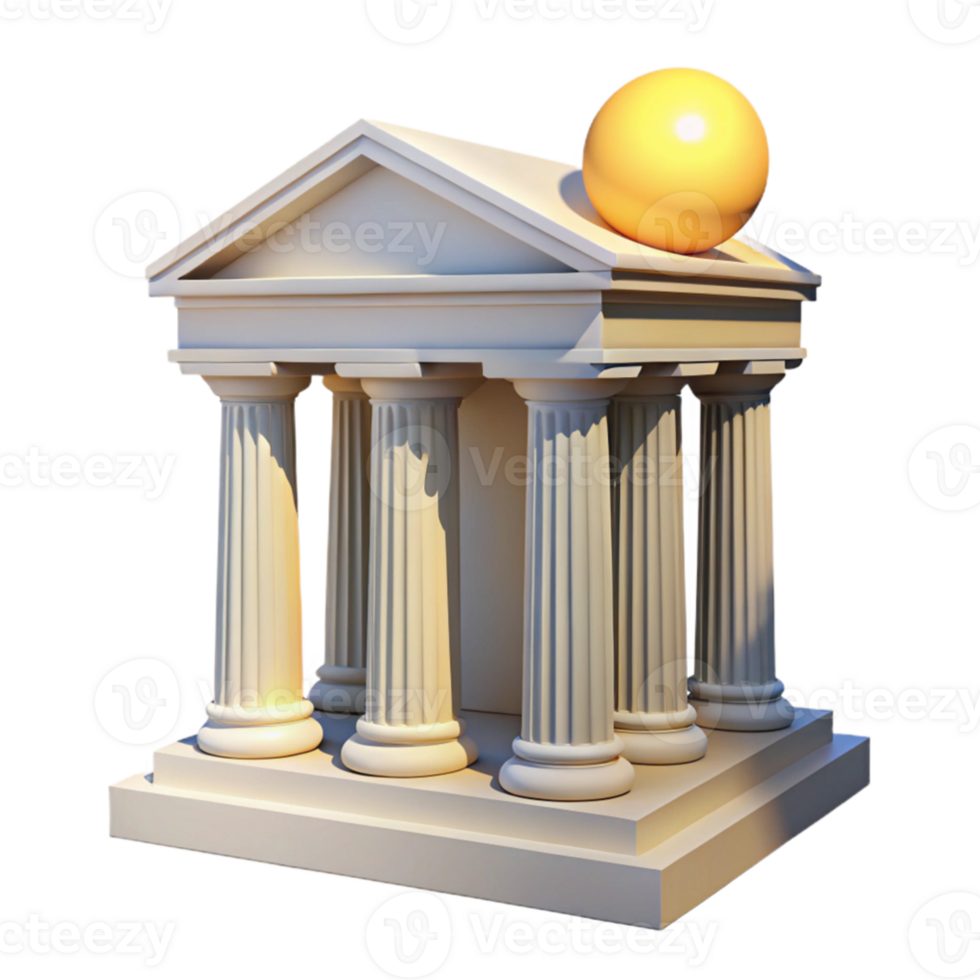 dramatic contemporary An ancient Greek temple, bright midday sun, classical architecture, white marble, intricate sculptures professional png
