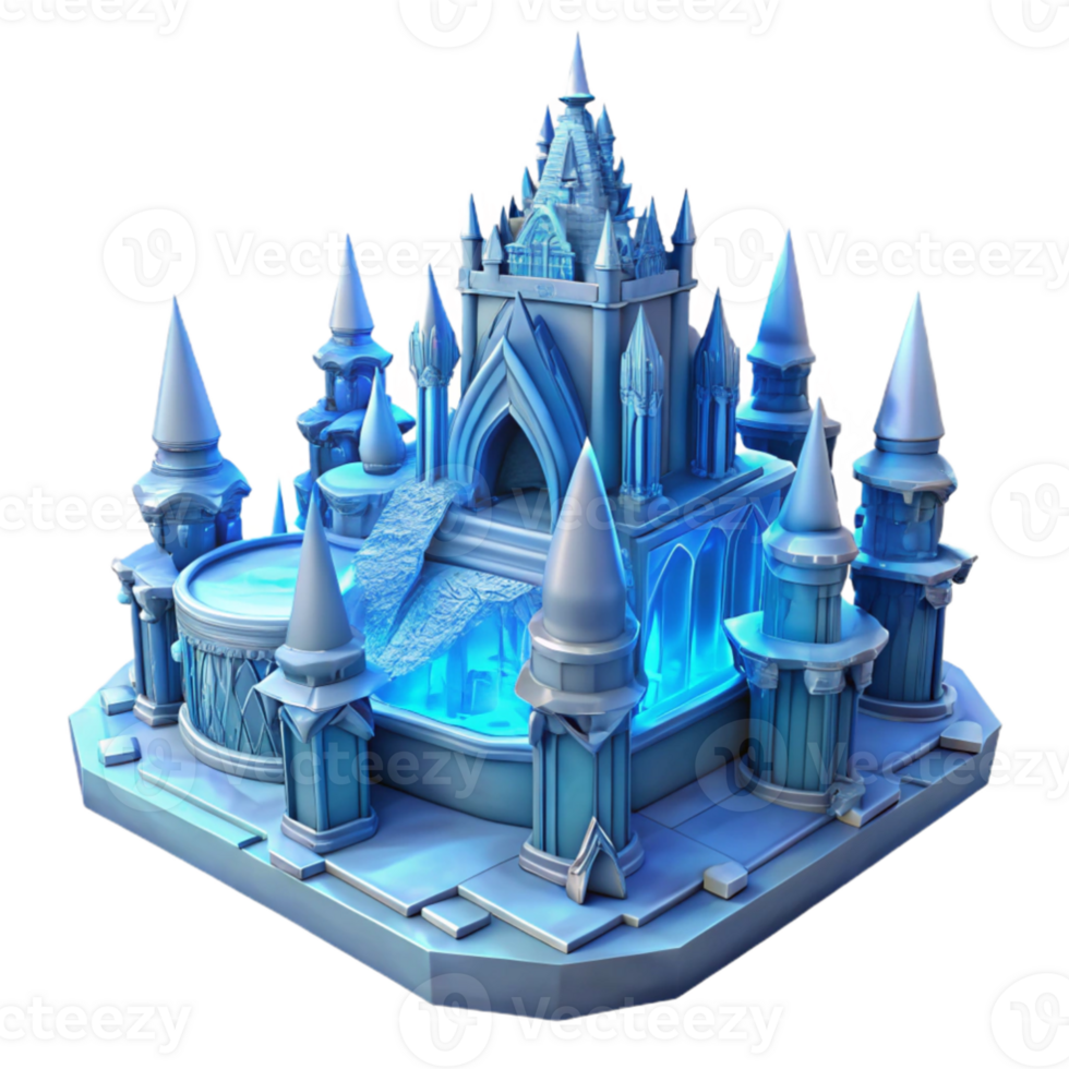 beautiful classic An intricate ice palace, cold blue lighting, magical, delicate ice sculptures, intricate carvings high resolution png