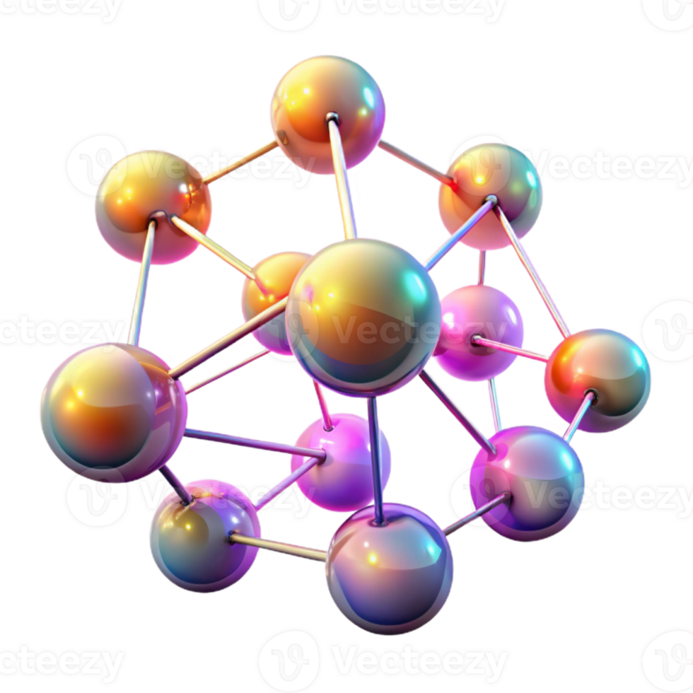 elegant modern Chromatic orbs interconnected by thin, glowing filaments, resembling a complex neural network, with a soft, ethereal glow and a cyberpunk aesthetic professional png