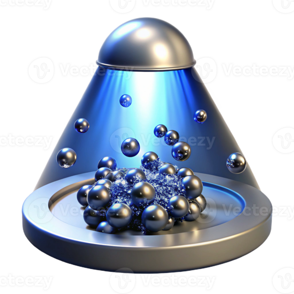 beautiful vintage A field of shimmering, metallic particles, suspended in a weightless environment, lit by a cool, blue spotlight, in a futuristic style detailed png