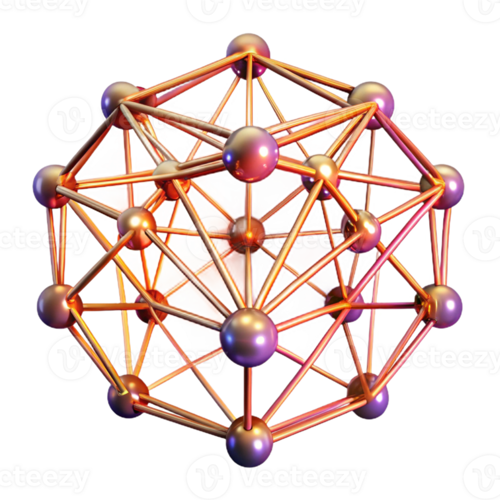 vibrant artistic A web of interconnected, glowing lines, forming a complex, three dimensional grid, with dynamic, shifting lighting premium png