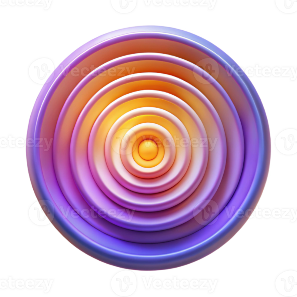 wonderful classic A series of concentric circles, radiating outwards in pulsating waves of color, illuminated by a bright, central light source original png