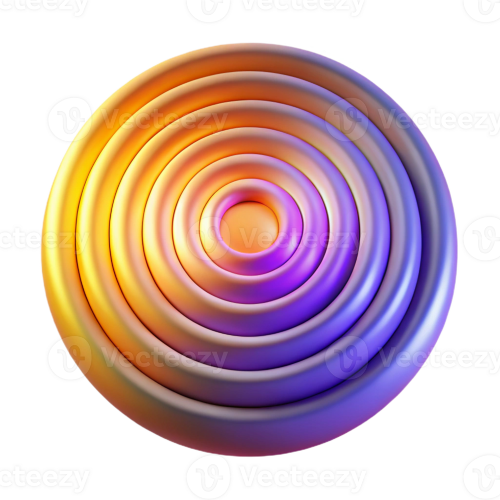 wonderful abstract A series of concentric circles, radiating outwards in pulsating waves of color, illuminated by a bright, central light source authentic png