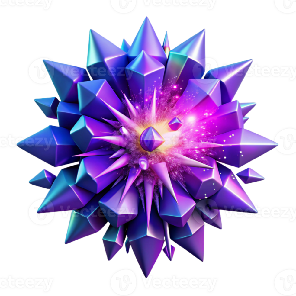 serene rustic A chaotic explosion of vibrant, neon colored particles, resembling shattered stained glass, against a backdrop of deep indigo, lit by pulsating strobe lights high quality png