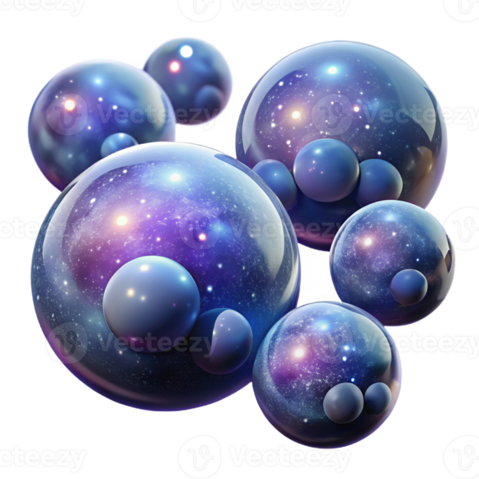wonderful rustic A field of floating, translucent orbs, filled with swirling galaxies and nebulae, illuminated by the soft glow of distant stars exclusive png