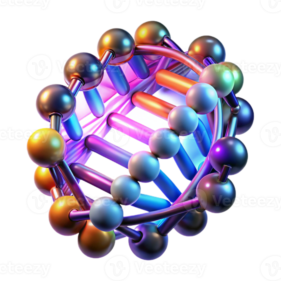 dramatic traditional A group of nanobots forming the shape of a DNA double helix, glowing with various vibrant colors, microscopic view, dark background, neon lighting detailed png