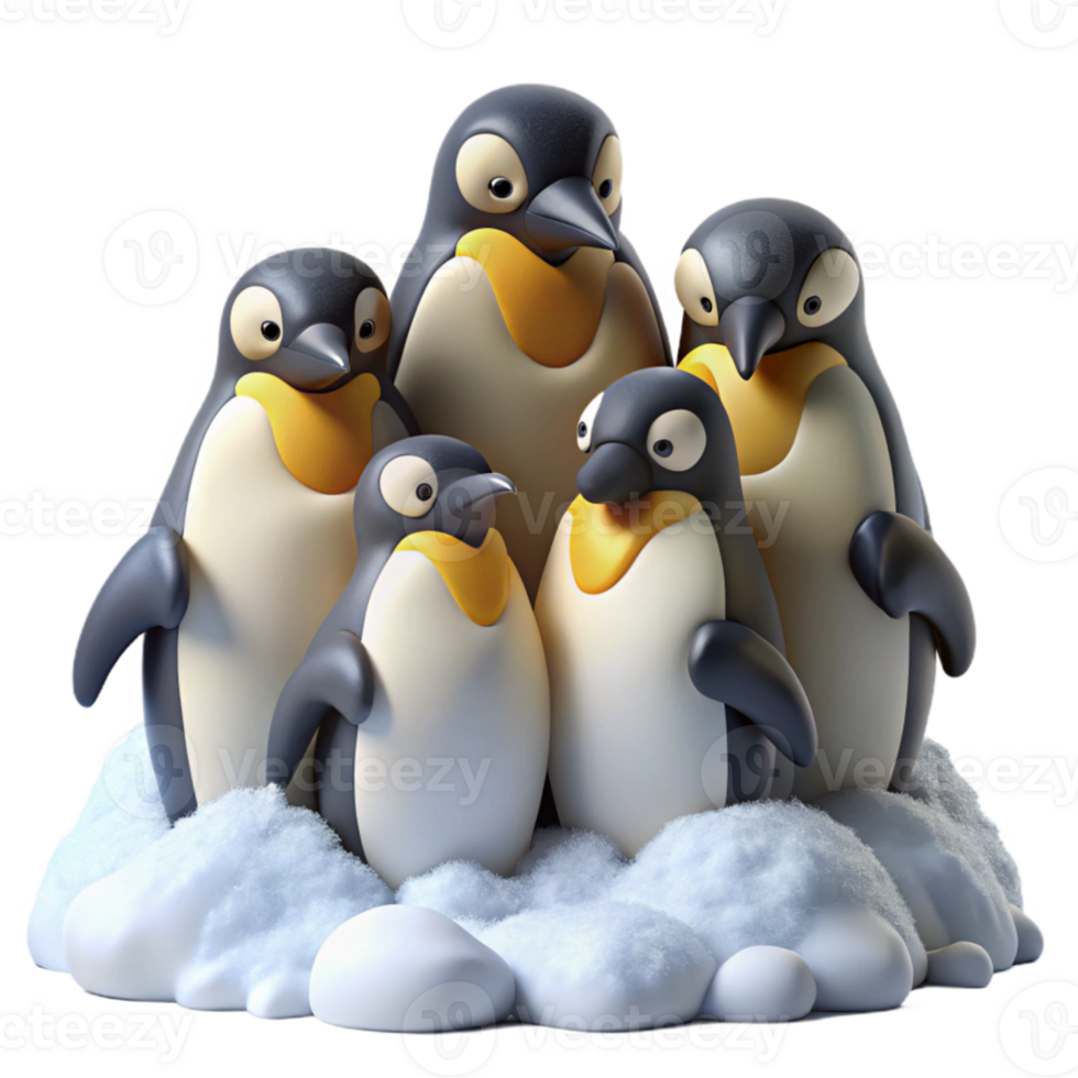magnificent minimalist A group of emperor penguins huddled together against a blizzard, stark white landscape with blowing snow, nature photography exclusive png