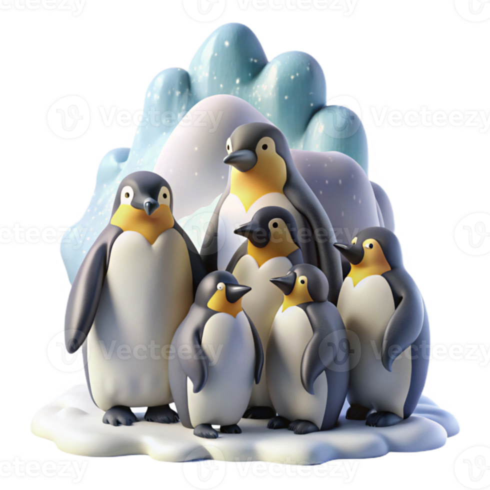 stunning contemporary A group of emperor penguins huddled together against a blizzard, stark white landscape with blowing snow, nature photography high quality png