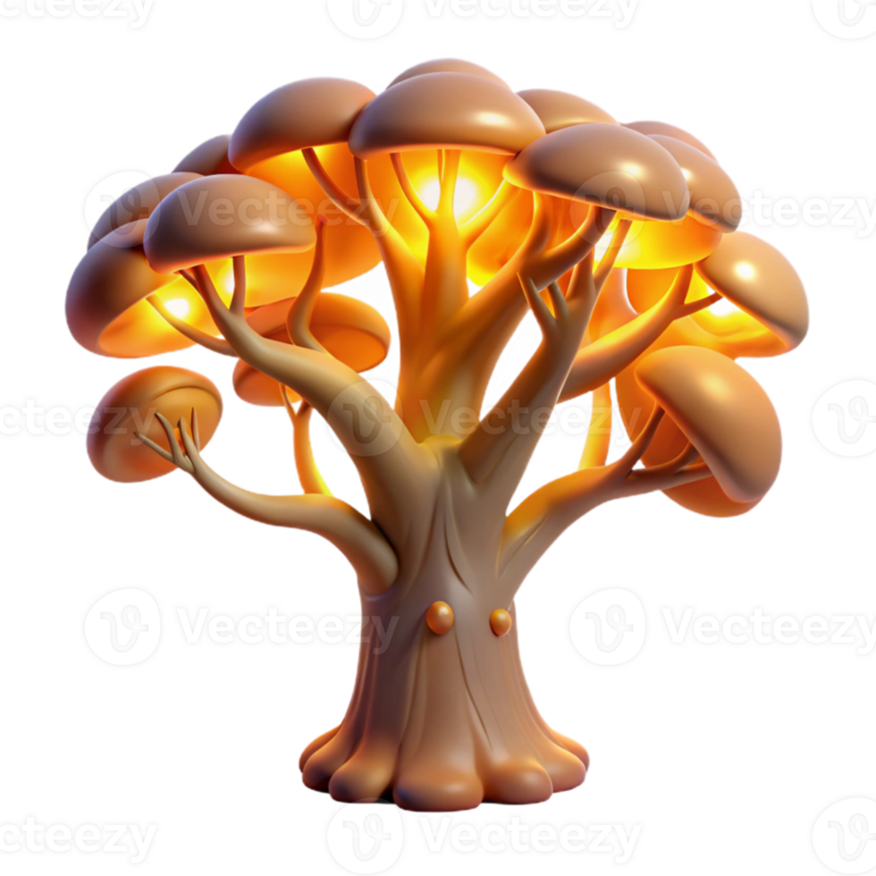 wonderful artistic A giant, sentient tree, with glowing branches and leaves, dominates a lush, alien landscape, illuminated by the warm, golden light of a twin sunset. Fantasy art style genuine png