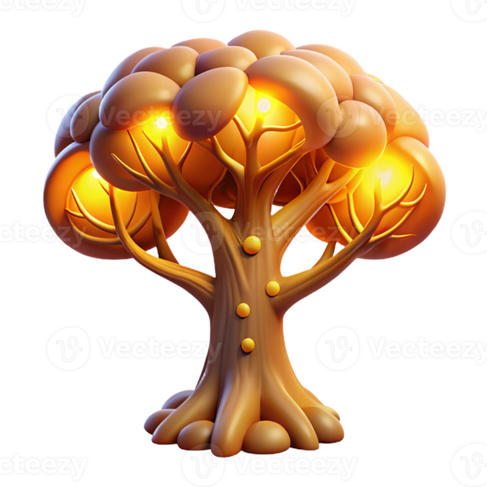 wonderful traditional A giant, sentient tree, with glowing branches and leaves, dominates a lush, alien landscape, illuminated by the warm, golden light of a twin sunset. Fantasy art style detailed png