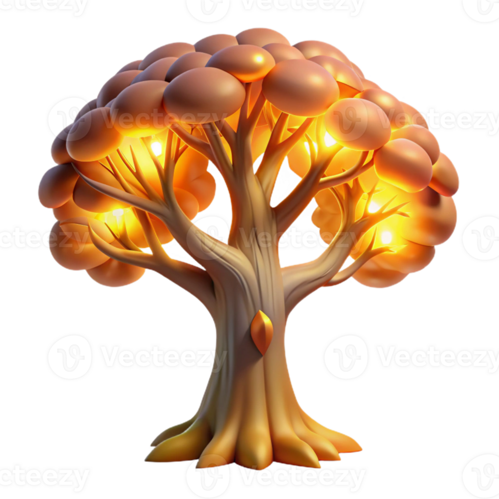 beautiful rustic A giant, sentient tree, with glowing branches and leaves, dominates a lush, alien landscape, illuminated by the warm, golden light of a twin sunset. Fantasy art style original png