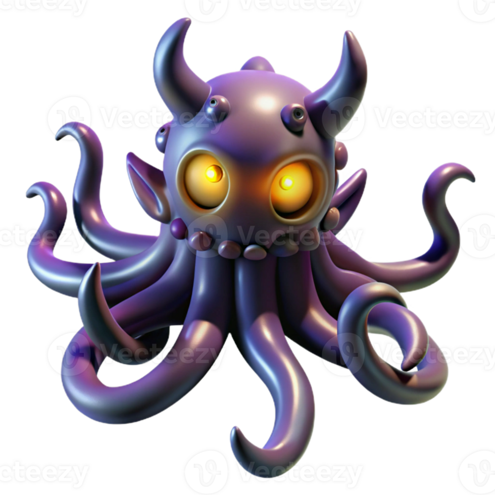beautiful contemporary A cosmic horror entity with tentacles and glowing eyes, dark and oppressive lighting, Lovecraftian style 4K png