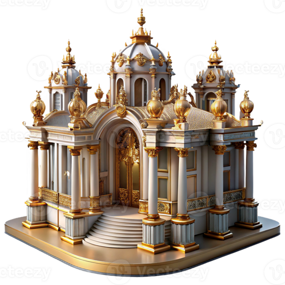 extraordinary traditional An ornate baroque palace, gilded details and marble statues, dramatic chiaroscuro lighting. Grand, opulent premium png