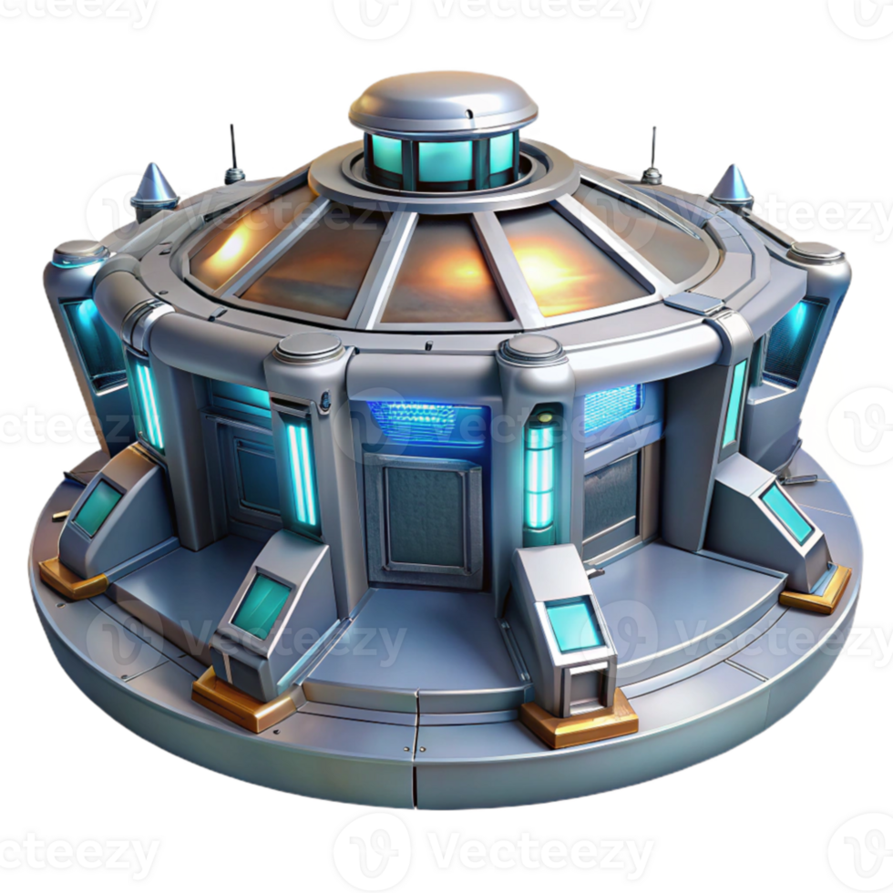 elegant traditional A futuristic space station, sleek metallic surfaces and glowing panels, bright, sterile lighting. Sci fi, realistic detailed png