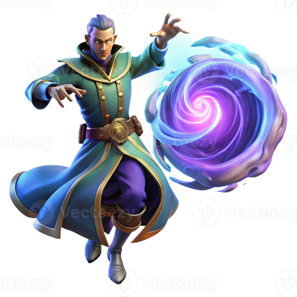beautiful creative A powerful sorcerer summoning a swirling vortex of arcane energy, dramatic lighting, dynamic pose, digital painting style, exclusive png
