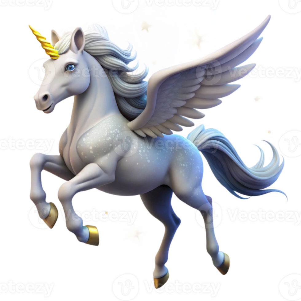 elegant vintage A graceful, winged unicorn leaping through a field of stardust, soft lighting, magical atmosphere, fantasy art style, authentic png