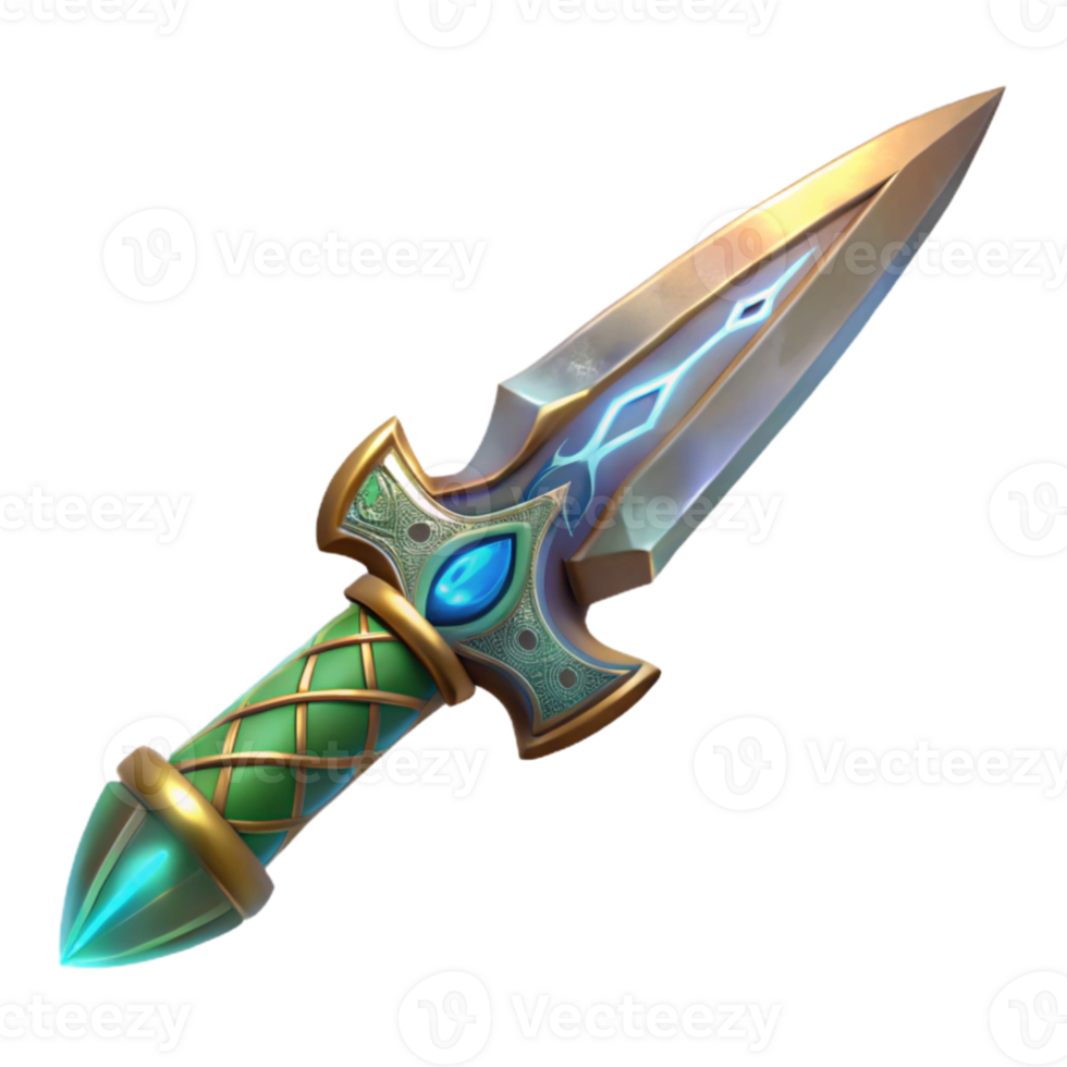 extraordinary traditional An intricate, elven dagger with glowing runes etched into its blade, ethereal lighting, mysterious atmosphere, art nouveau style, premium png