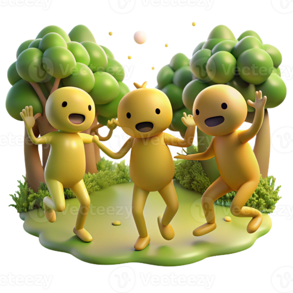 impressive artistic A group of playful sprites dancing in a sunlit forest clearing, soft lighting, whimsical atmosphere, impressionist style, high resolution png