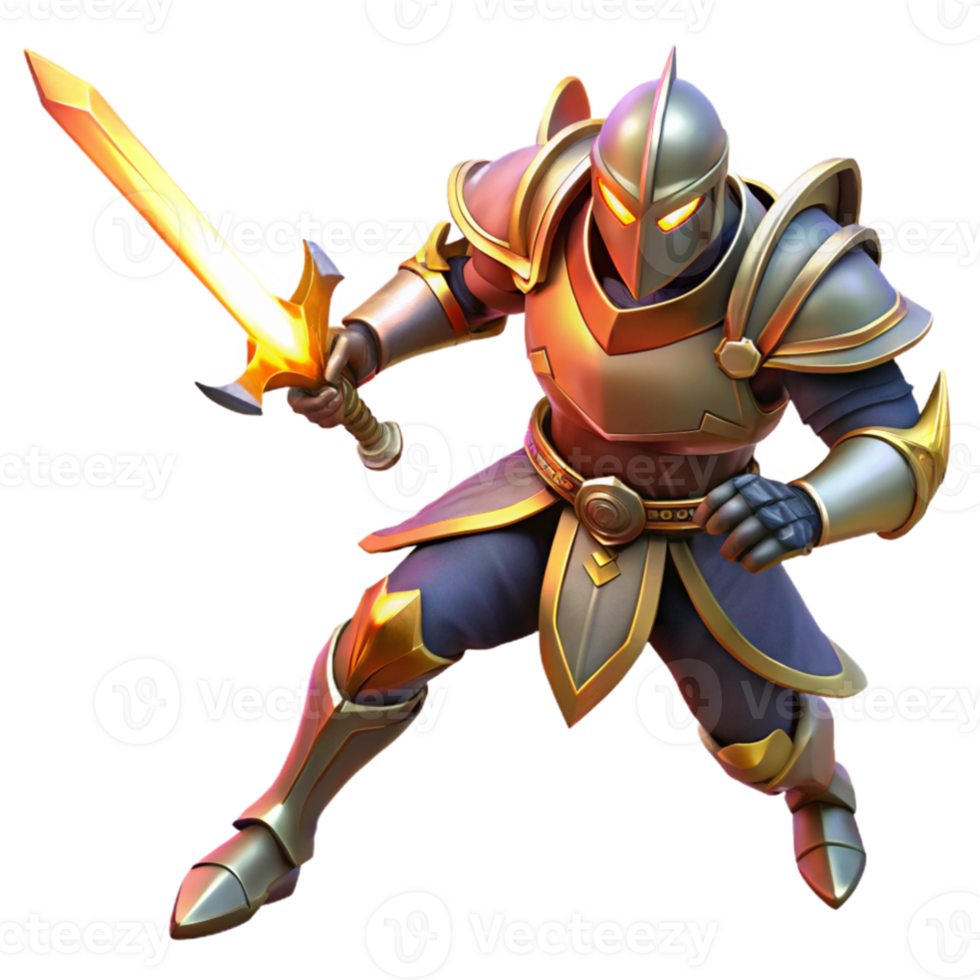 wonderful abstract A powerful, armored knight wielding a glowing sword, dramatic lighting, dynamic pose, fantasy art style, 4K png