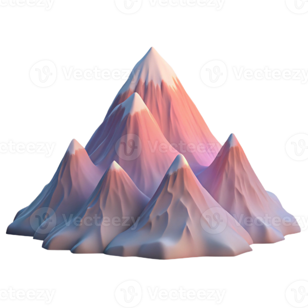 extraordinary abstract A majestic snow capped mountain range at sunrise, painted in pastel colors, Impressionist style premium png