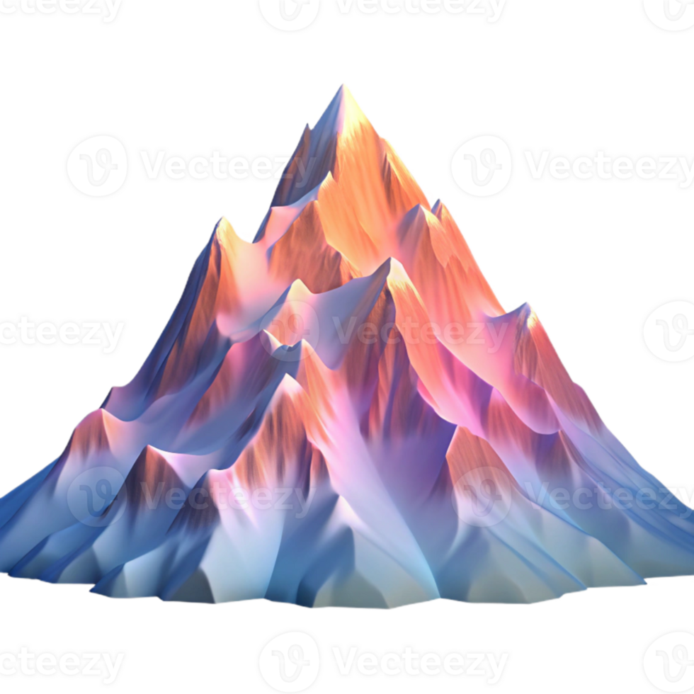 serene vintage A majestic snow capped mountain range at sunrise, painted in pastel colors, Impressionist style detailed png