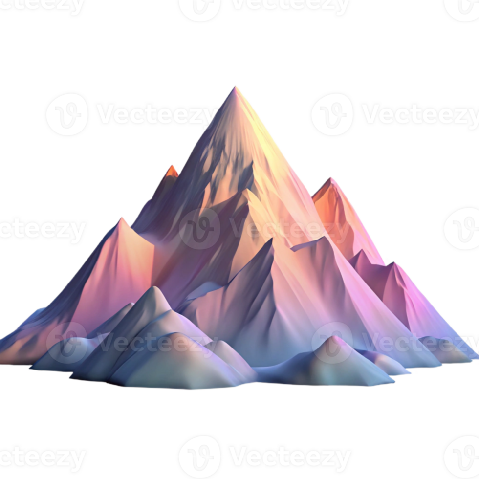 elegant modern A majestic snow capped mountain range at sunrise, painted in pastel colors, Impressionist style premium png