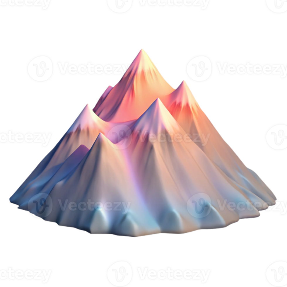 stunning abstract A majestic snow capped mountain range at sunrise, painted in pastel colors, Impressionist style high resolution png