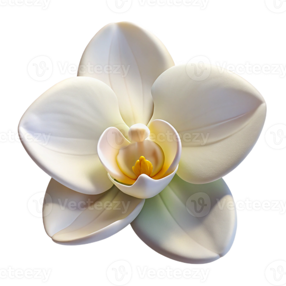 serene minimalist A single, perfect white orchid, with intricate details and soft lighting, botanical illustration style high resolution png