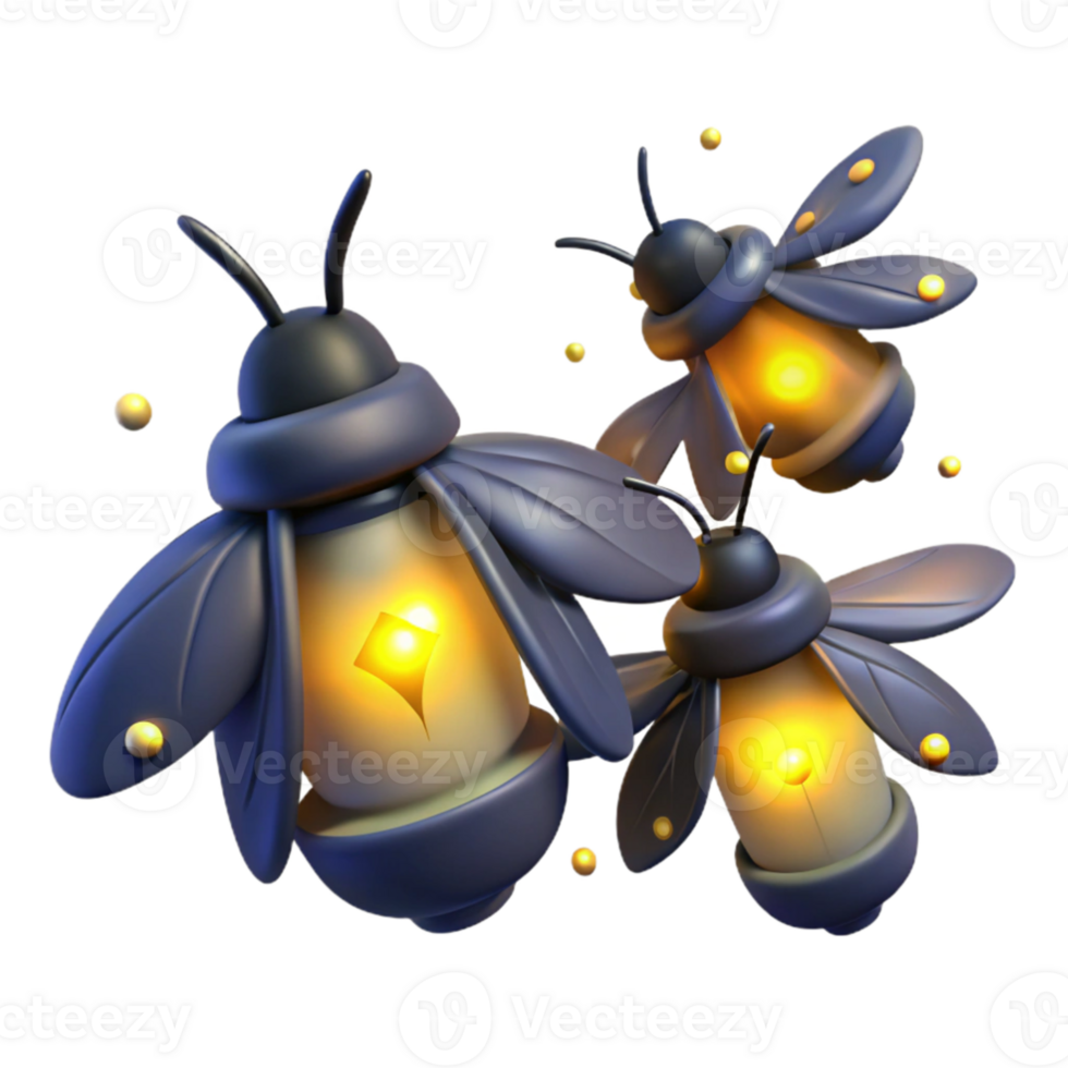 magnificent abstract A group of fireflies illuminating a dark forest at night, magical lighting, fairytale style 4K png