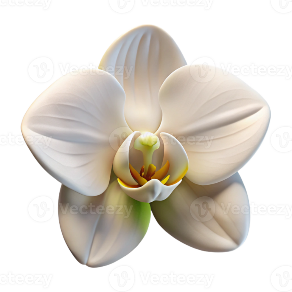 stunning abstract A single, perfect white orchid, with intricate details and soft lighting, botanical illustration style exclusive png