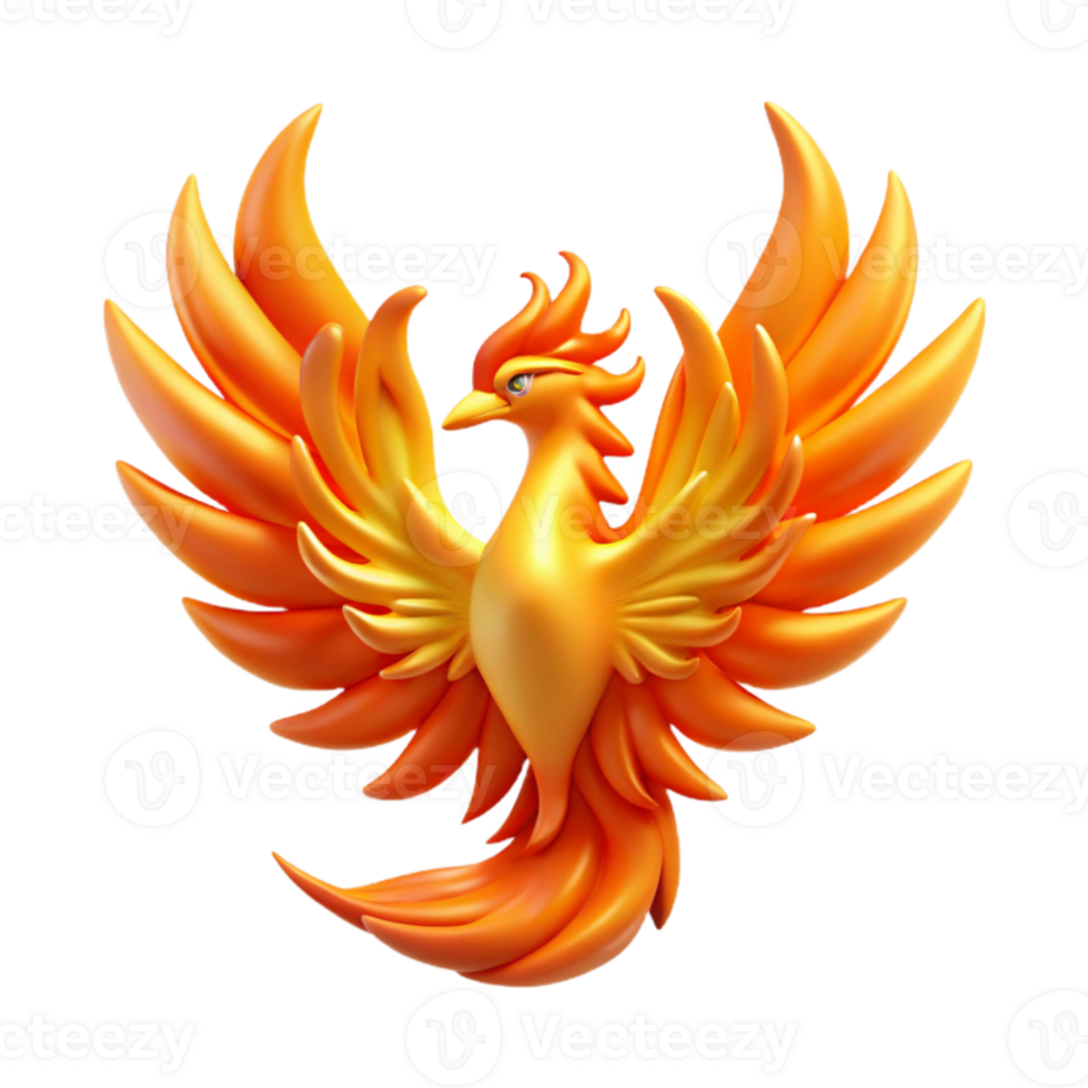 vibrant vintage A celestial phoenix rising from flames, vibrant, fiery colors, Art Deco style high resolution png
