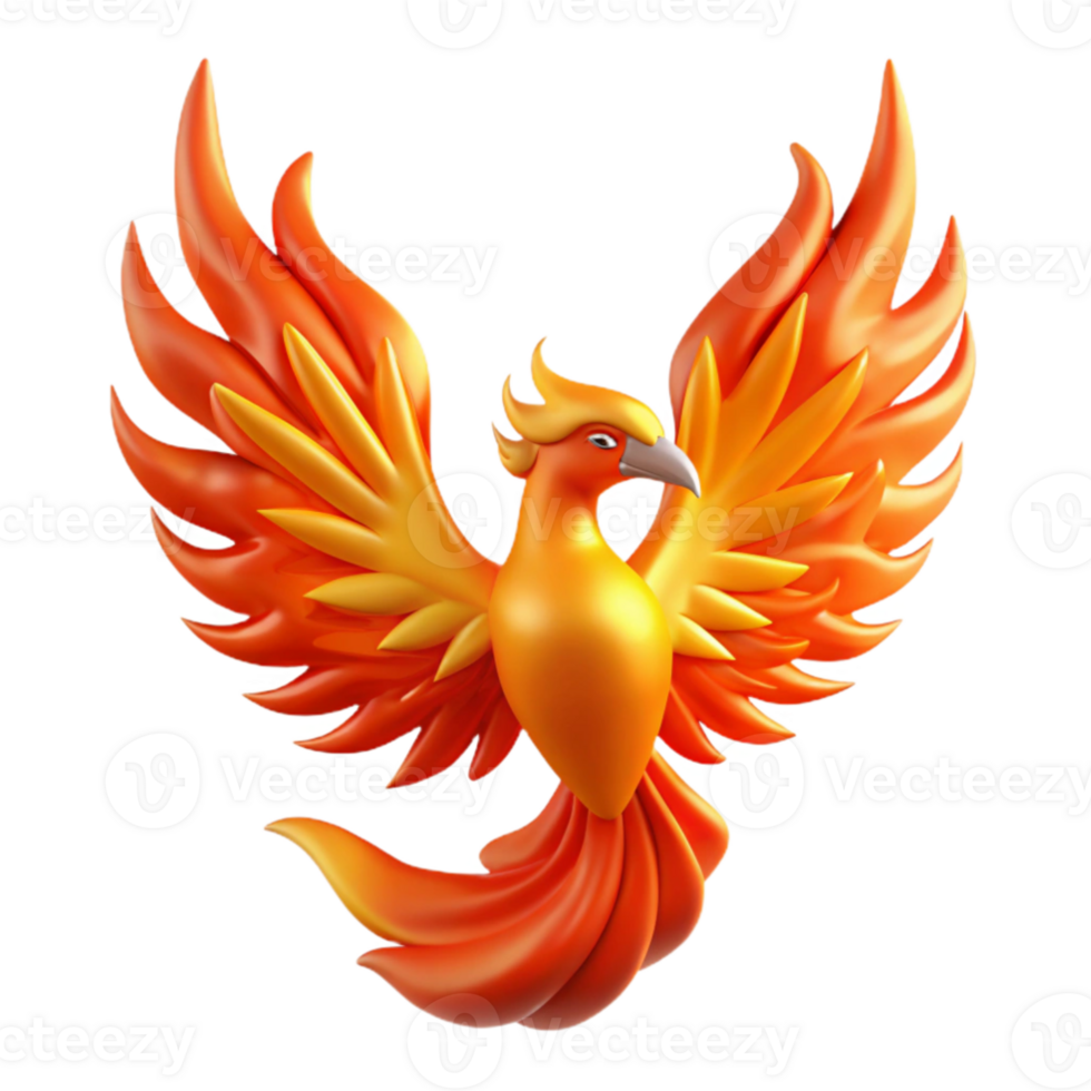 stunning artistic A celestial phoenix rising from flames, vibrant, fiery colors, Art Deco style detailed png